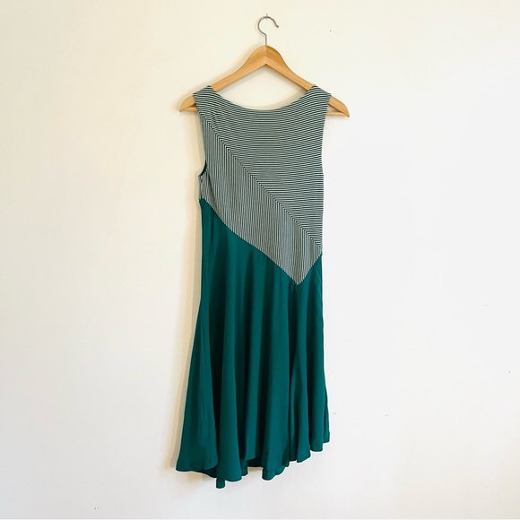Anthropologie Maeve kelly green and white asymmetrical dress - Picture 8 of 10